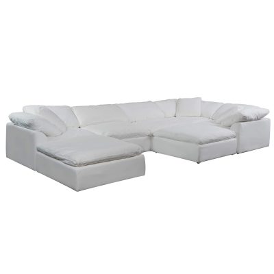 Cloud Puff Collection - Seven Piece Sofa Sectional in White 391081 - Angle view-SU-1458-81-3C-2A-2O