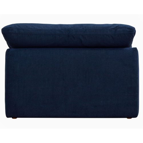 Cloud Puff Collection - Slipcovered Modular Armless Chair in Navy Blue 391049 - Back view-SU-145837-391049
