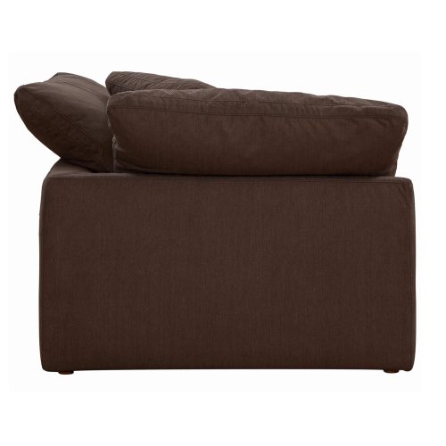 Cloud Puff Collection - Slipcovered Modular Corner Arm Chair in Chocolate Brown 391088 - Side view-SU-145851-391088