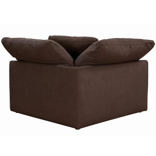 Cloud Puff Collection - Slipcovered Modular Corner Arm Chair in Chocolate Brown 391088 - Back view-SU-145851-391088