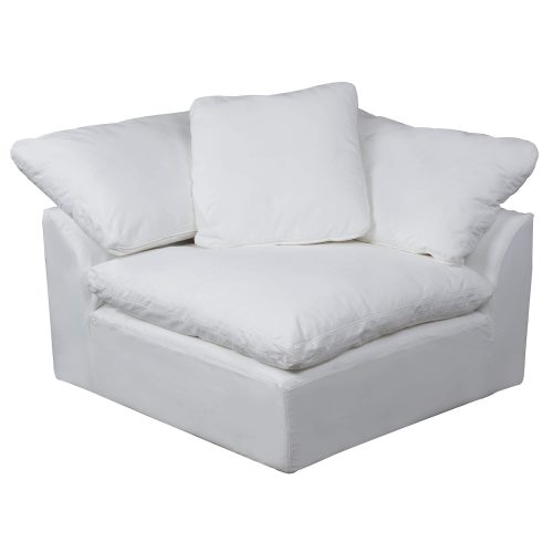 Cloud Puff Collection - Slipcovered Modular Corner Arm Chair in White 391081 - Angle view-SU-145851-391081