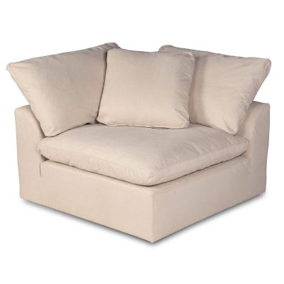 Puff Collection - Slipcovered sectional armchair modular corner sofa - front view SU-145851-391084