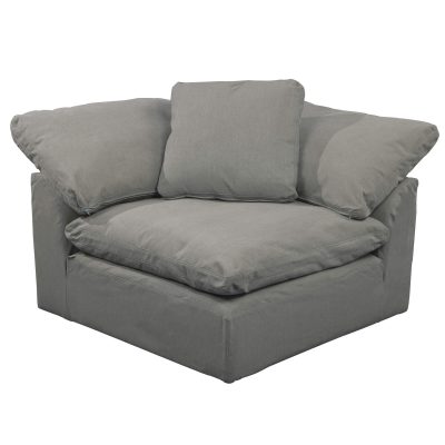 Cloud Puff Collection - Slipcovered Modular Corner Arm Chair in Gray 391094 - Angle view-SU-145851-391094
