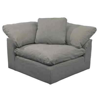Cloud Puff Collection - Slipcovered Modular Corner Arm Chair in Gray 391094 - Angle view-SU-145851-391094