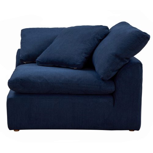 Cloud Puff Collection - Slipcovered Modular Corner Arm Chair in Navy Blue 391049 - Front view-SU-145851-391049