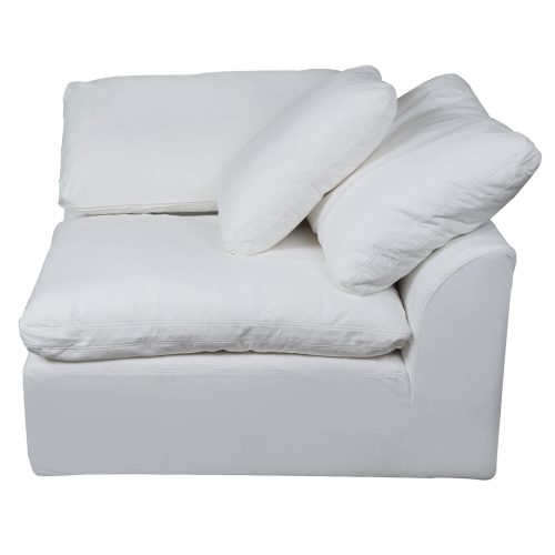 Cloud Puff Collection - Slipcovered Modular Corner Arm Chair in White 391081 - Front view-SU-145851-391081