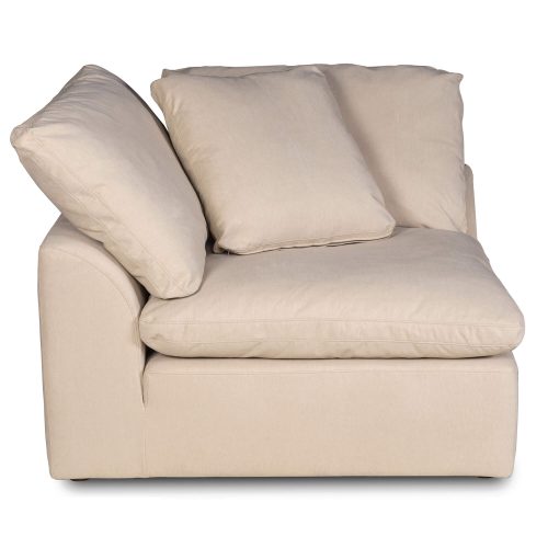 Cloud Puff Collection - Slipcovered Modular Corner Arm Chair in Tan 391084 - Front view-SU-145851-391084