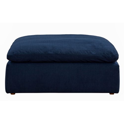 Cloud Puff Collection - Slipcovered Modular Ottoman in Navy Blue 391049 - Front view-SU-145830-391049