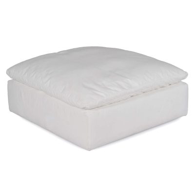 Cloud Puff Collection - Slipcovered Modular Ottoman in White 391081 - Angle view-SU-145830-39108