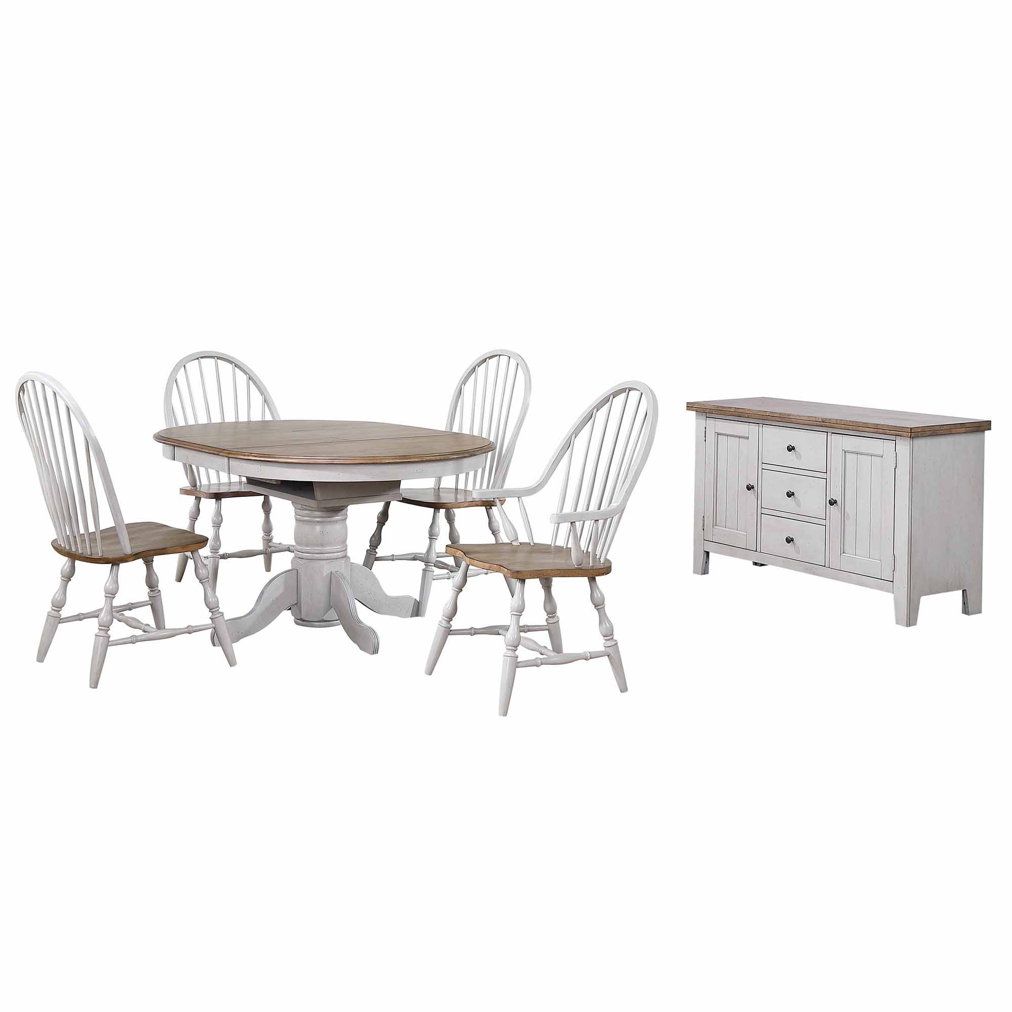 Oval Extendable Dining Table Set, Distressed Round Kitchen Table And Chairs