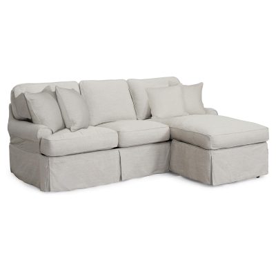 Horizon Slipcovered Collection - Sleeper Sofa with chaise - three-quarter view SU-117678-220591