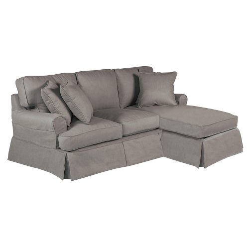 Horizon Slipcovered Collection - Sleeper Sofa with chaise - three-quarter view SU-117678-391094