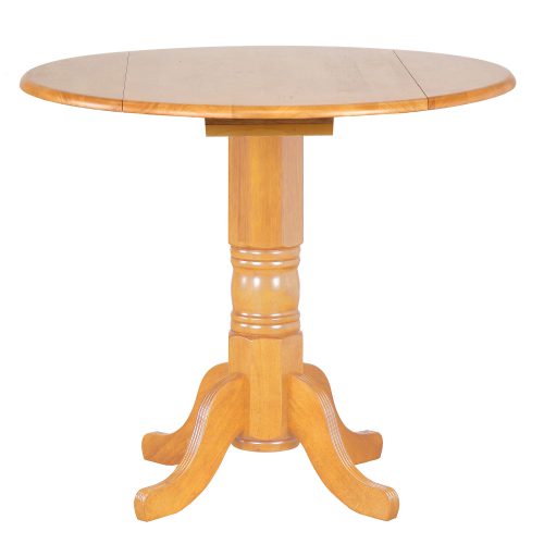 Oak Selection - Round pub table with drop leaf - light-oak finish DLU-TPD4242CB-LO