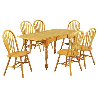 Oak Selections - 7-piece dining set - Extendable dining table with butterfly leaf and four Arrow-back chairs in a light-oak finish DLU-TDX3472-820-LO7PC