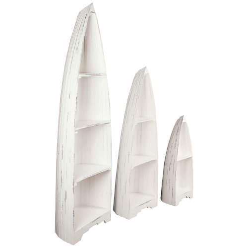 Shabby Chic Collection - 3-piece boat shelves - three-quarter view CC-CAB1920LD-WW