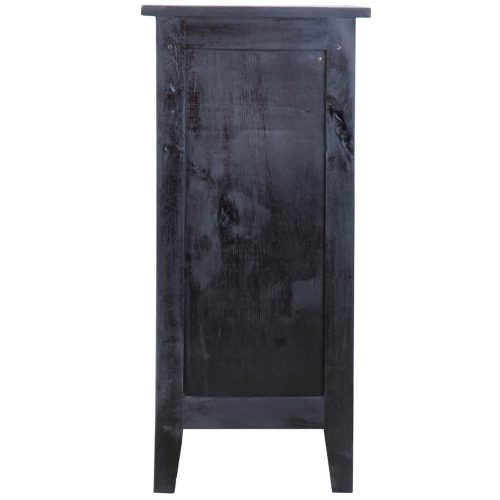 Shabby Chic Collection - Accent cabinet with door finished in antique black - back view CC-TAB1025LD-ABSV