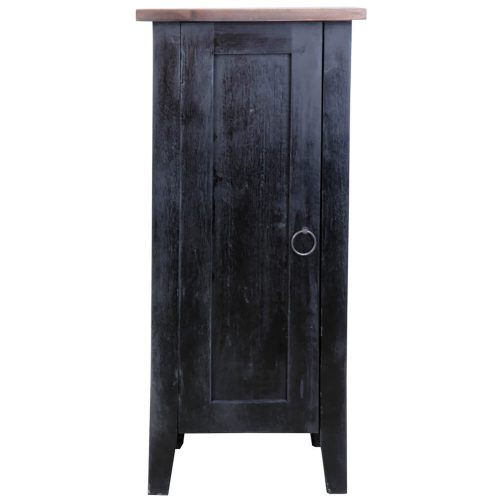 Shabby Chic Collection - Accent cabinet with door finished in antique black - front view CC-TAB1025LD-ABSV