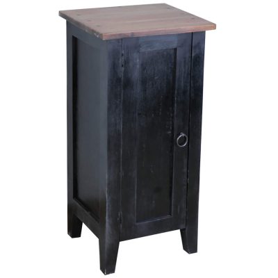 Shabby Chic Collection - Accent cabinet with door finished in antique black - three-quarter view CC-TAB1025LD-ABSV
