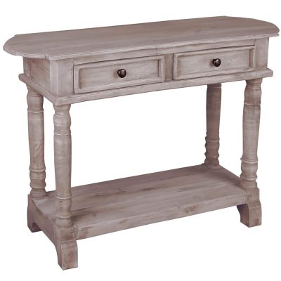 Shabby Chic Collection - Console table with drawers - finished in a distressed lime wash - three-quarter view CC-TAB2287S-LW