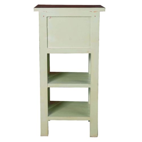 Shabby Chic Collection - End table finished in antique green with a Mahogany top - back view CC-TAB170TLD-BHRW