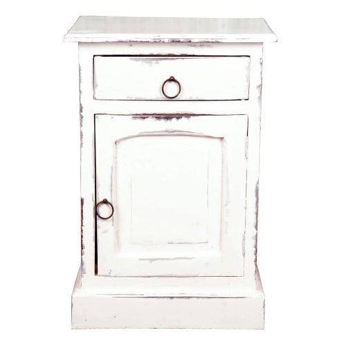 Shabby Chic Collection - Nightstand finished in a whitewash - front view CC-CHE551LD-WW