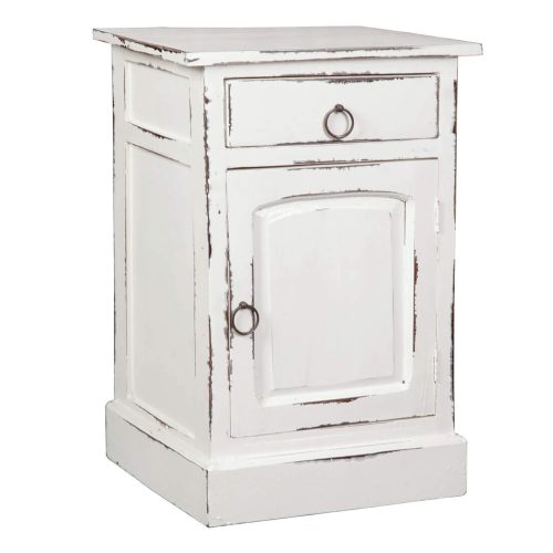 Shabby Chic Collection - Nightstand finished in a whitewash - three-quarter view CC-CHE551LD-WW