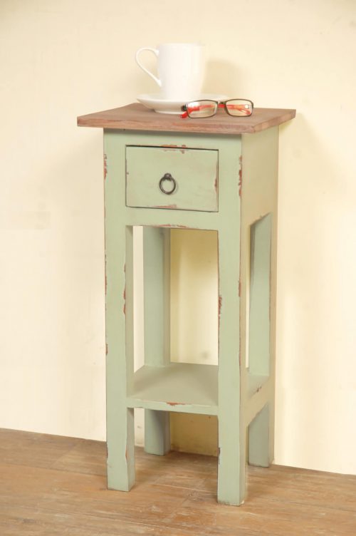 Shabby Chic Collection - Side table finished in Limewash with a Bahama wood top - room setting CC-TAB1792TLD-BHLW