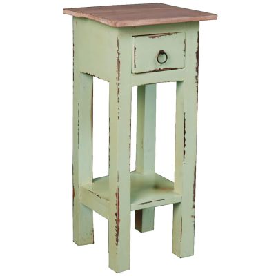 Shabby Chic Collection - Side table finished in Limewash with a Bahama wood top - three-quarter view CC-TAB1792TLD-BHLW