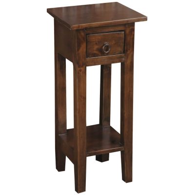 Shabby Chic Collection - Side table finished in a distressed Java brown - three-quarter view CC-TAB1792S-OJ