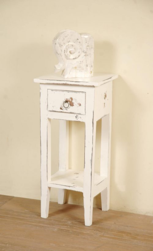 Shabby Chic Collection - Side table finished in a heavy distressed whitewash - room setting CC-TAB1792HD-WW