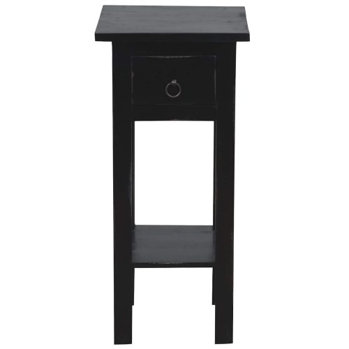 Shabby Chic Collection - Side table finished in antique black - front view CC-TAB1792LD-AB