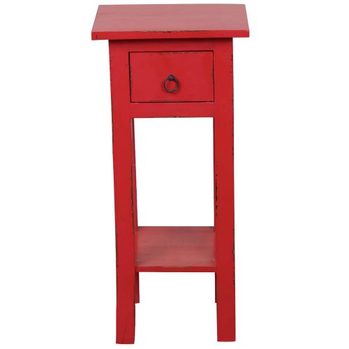 Shabby Chic Collection - Side table finished in antique red - front view CC-TAB1792LD-AR