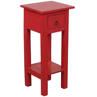 Shabby Chic Collection - Side table finished in antique red - three-quarter view CC-TAB1792LD-AR