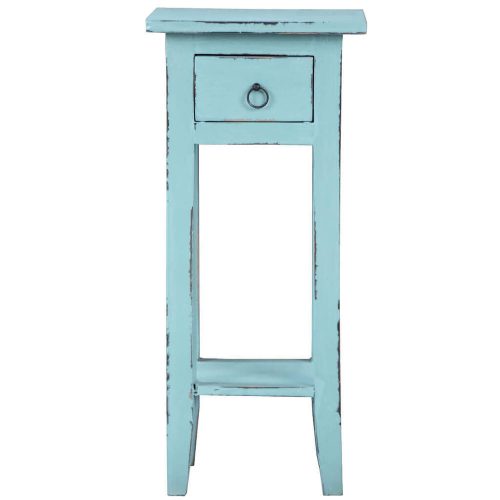 Shabby Chic Collection - Side table finished in distressed beach blue - front view CC-TAB1792LD-BB