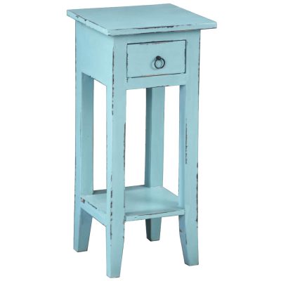 Shabby Chic Collection - Side table finished in distressed beach blue - three-quarter view CC-TAB1792LD-BB