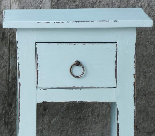 Shabby Chic Collection - Side table finished in distressed sky blue - detail of drawer CC-TAB1792LD-SB