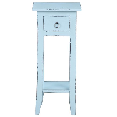 Shabby Chic Collection - Side table finished in distressed sky blue - front view CC-TAB1792LD-SB
