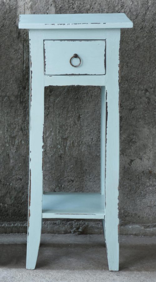 Shabby Chic Collection - Side table finished in distressed sky blue - room setting CC-TAB1792LD-SB
