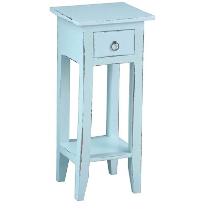 Shabby Chic Collection - Side table finished in distressed sky blue - three-quarter view CC-TAB1792LD-SB