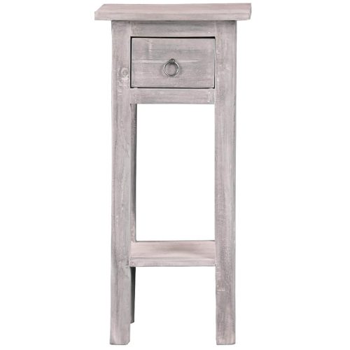 Shabby Chic Collection - Side table finished in stonewall gray - front view CC-TAB1792LD-SW