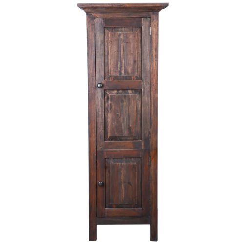 Shabby Chic Collection - Tall storage cabinet finished in rustic mahogany - front view CC-CAB1227S-RW