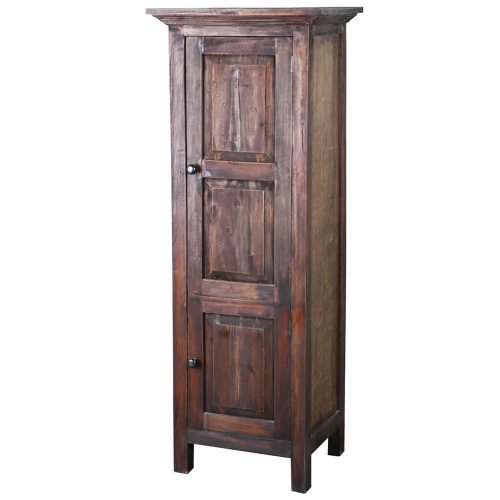 Shabby Chic Collection - Tall storage cabinet finished in rustic mahogany - three-quarter view CC-CAB1227S-RW