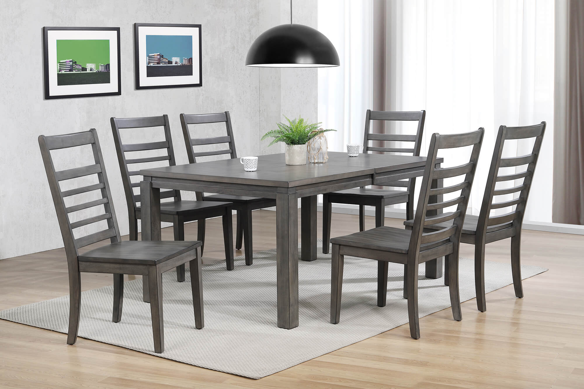 Dining Set Shades of Gray (7 Piece) Sunset Trading