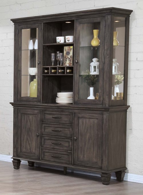 Shades of Gray Collection - Buffet and Hutch - dining room setting DLU-EL-BH