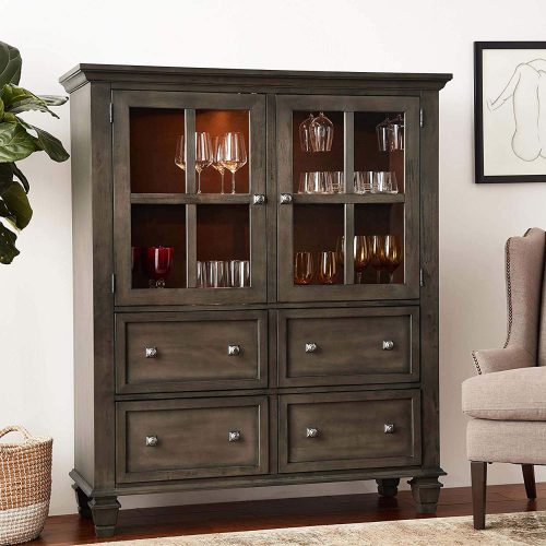 Shades of Gray Collection - China Cabinet - living room setting DLU-EL-DS