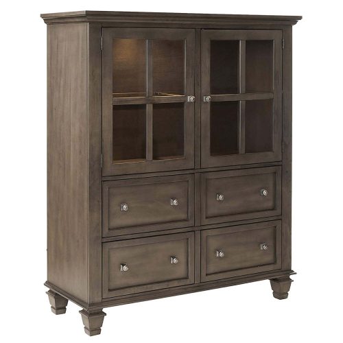 Shades of Gray Collection - China Cabinet - three-quarter view DLU-EL-DS