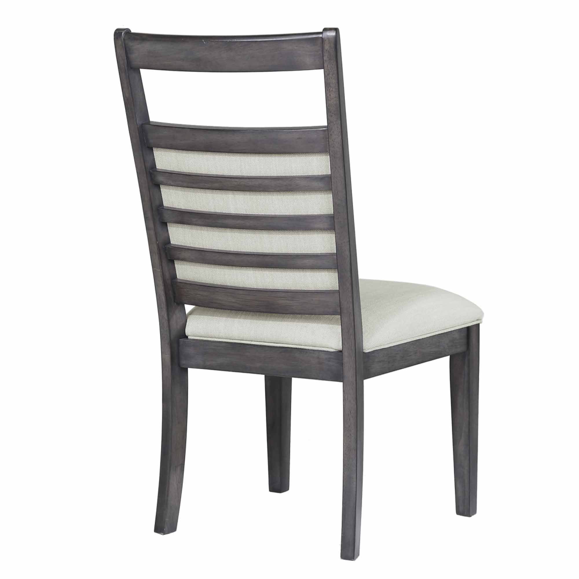 Upholstered Slat Back Dining Chair Shades of Gray (Set of 2) Sunset