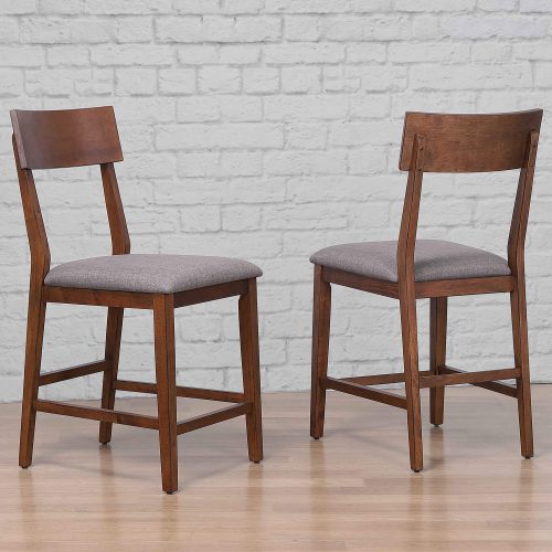 Mid Century Dining Collection: Set of Counter height barstool with padded performance seat. Room setting - DLU-MC-B45-2
