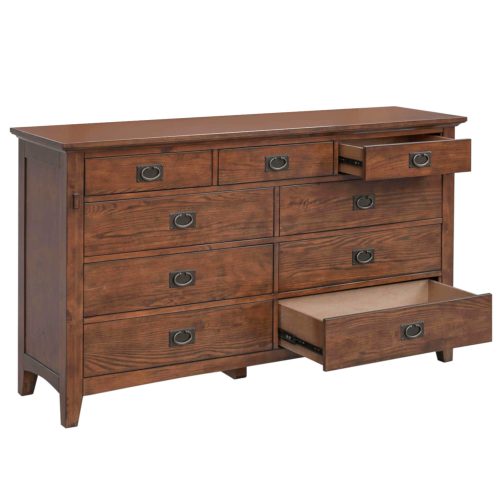 Mission Bay Collection-Dresser angle view with drawers open-CF-4930-0877