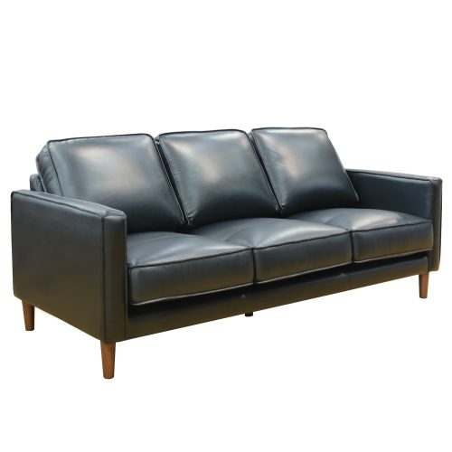 Midcentury Leather Sofa in black-angled view-SU-PR15070-80-300E